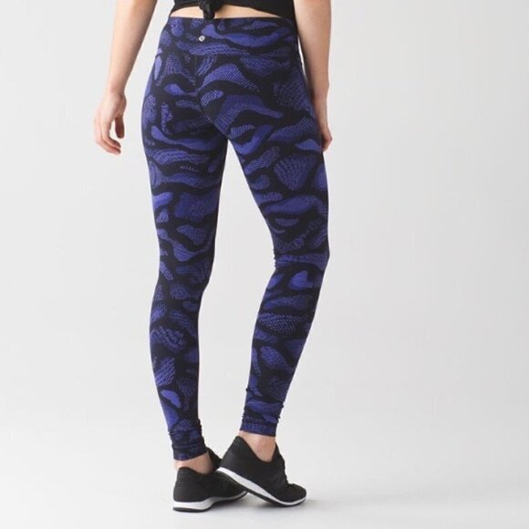 Lululemon Wunder Under Purple Black Warp Full Length - Picture 2 of 10